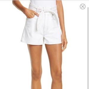 Galenia Topstitch tie front stretch shorts